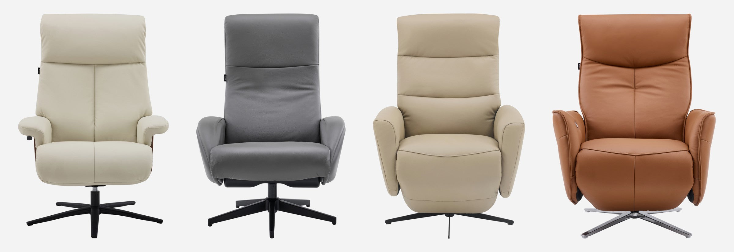 As poltronas Olivia, Ava, Audrey e Judie, lado a lado